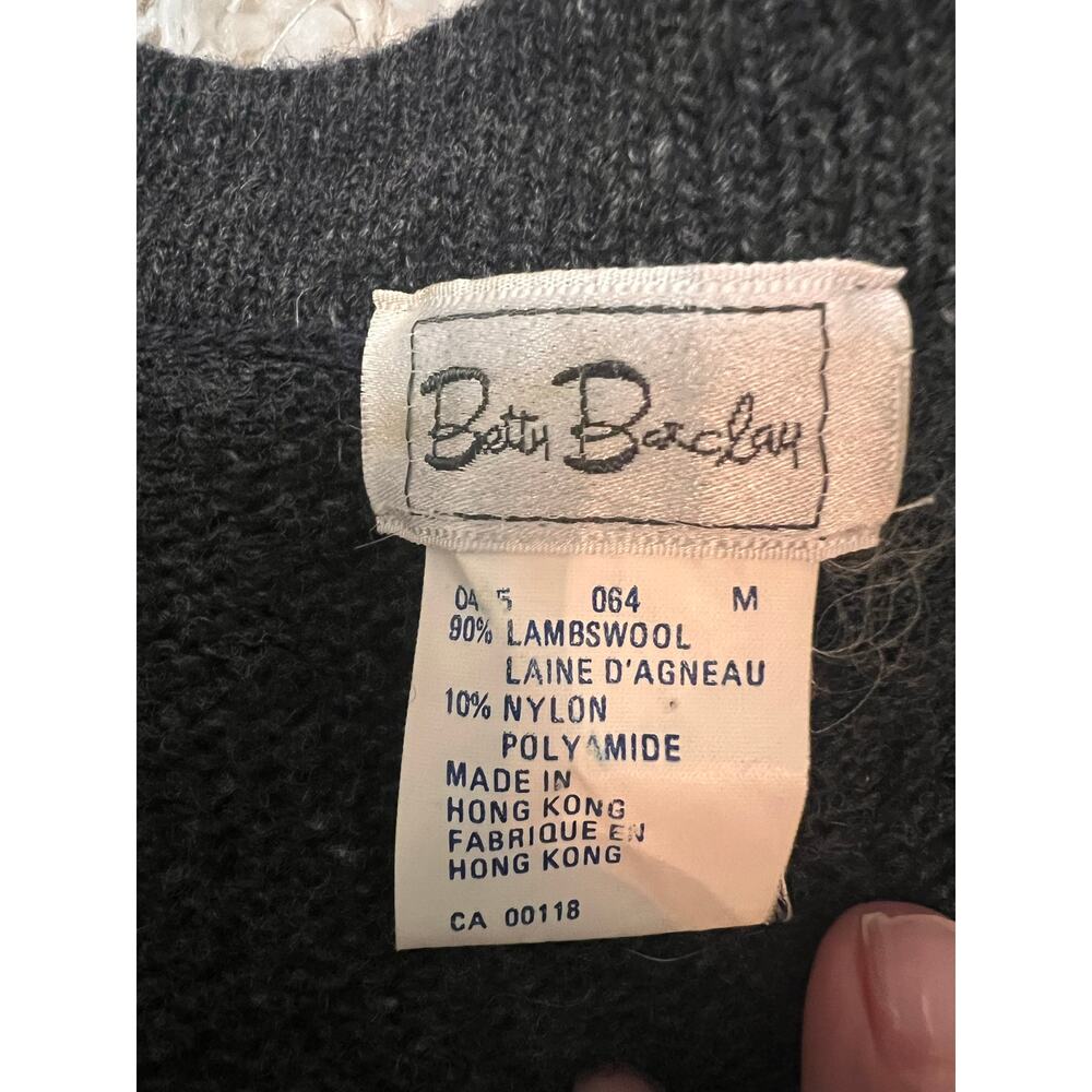 Barclay Vintage Lambswool Embroidered Med Cardigan Lagenlook Grandmacore Pocket - Picture 2 of 11